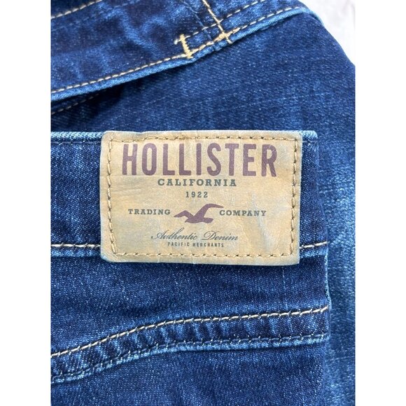 Hollister Womens Distressed Straight Leg Jeans Size 9 W29 Blue Denim - Picture 7 of 14
